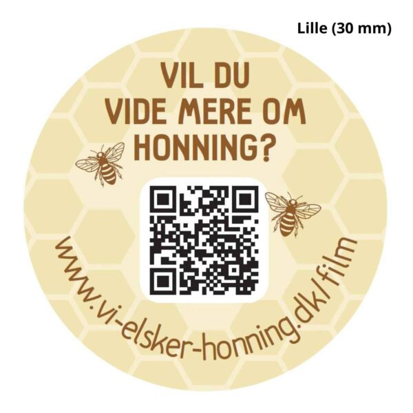 Lågetiket 200 stk. (30 mm. - 50 mm.) Vil du vide mere om honning - Billede 2